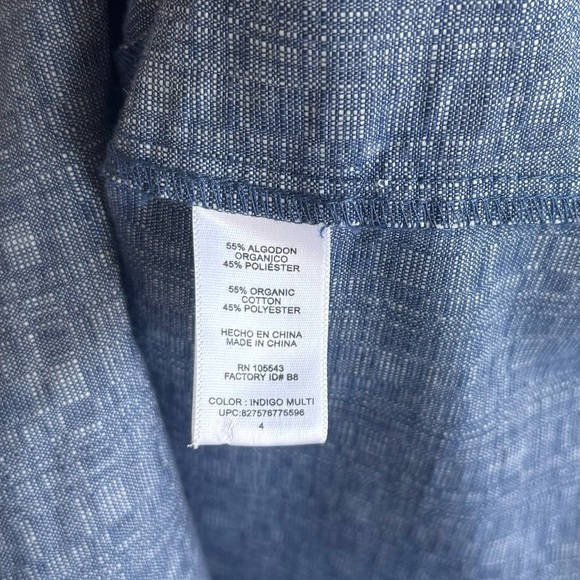 Derek Lam Chambray Indigo Blue Denim Botton Front Dress Size M (8) - Picture 5 of 9